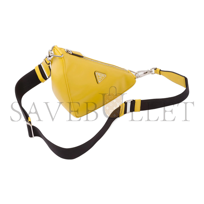 Pra*a soft calfskin triangle crossbody bag 1vh155 (26*15*12cm)
